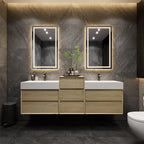 Moreno Bath MAX 92" Double Floating Bathroom Vanity with FLX16 Acrylic Sink W/Small Side Cabinet MAX16-7220D