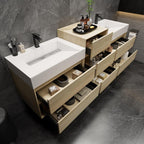 Moreno Bath MAX 92" Double Floating Bathroom Vanity with FLX16 Acrylic Sink W/Small Side Cabinet MAX16-7220D