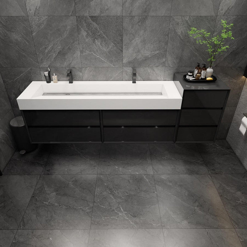 Moreno Bath MAX 92" Floating Bathroom Vanity with FLX16 Acrylic Sink W/Small Side Cabinet MAX16-7220