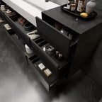 Moreno Bath MAX 92" Floating Bathroom Vanity with FLX16 Acrylic Sink W/Small Side Cabinet MAX16-7220