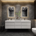 Moreno Bath MAX 92" Double Floating Bathroom Vanity with FLX16 Acrylic Sink W/Small Side Cabinet MAX16-7220D