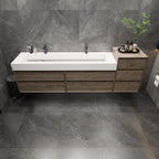 Moreno Bath MAX 92" Floating Bathroom Vanity with FLX16 Acrylic Sink W/Small Side Cabinet MAX16-7220