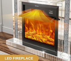 Merrissa Mirrored Electric Fireplace TV Stand with Electronic Fireplace