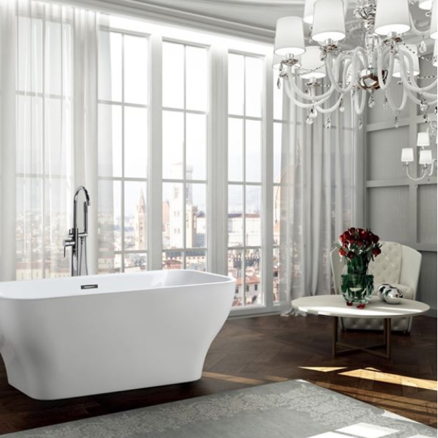 Bellaterra Novara 59 in. Freestanding Bathtub in Glossy White BA6829