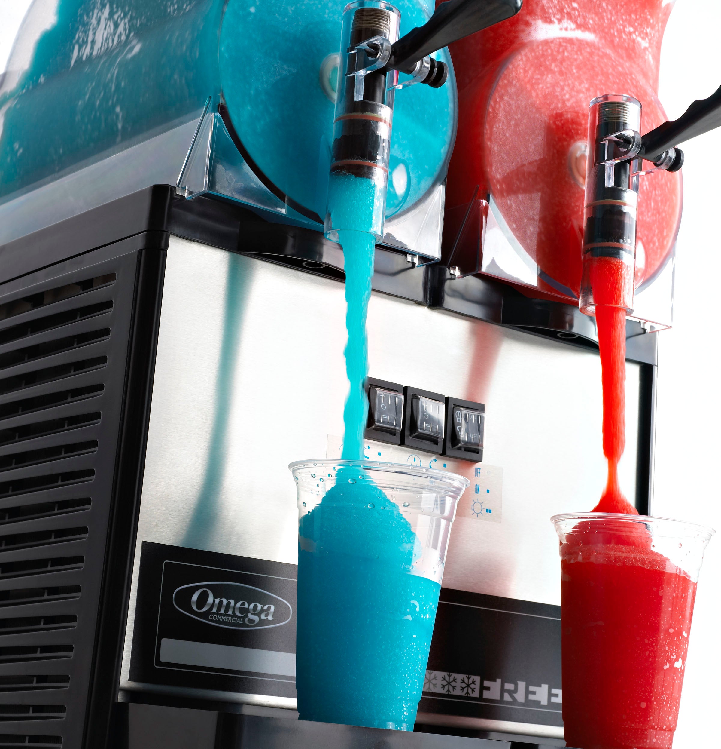 Omega Frozen Double Chamber 3-Gallon Bowl Granita Machine, in Black/Stainless Steel OFS20