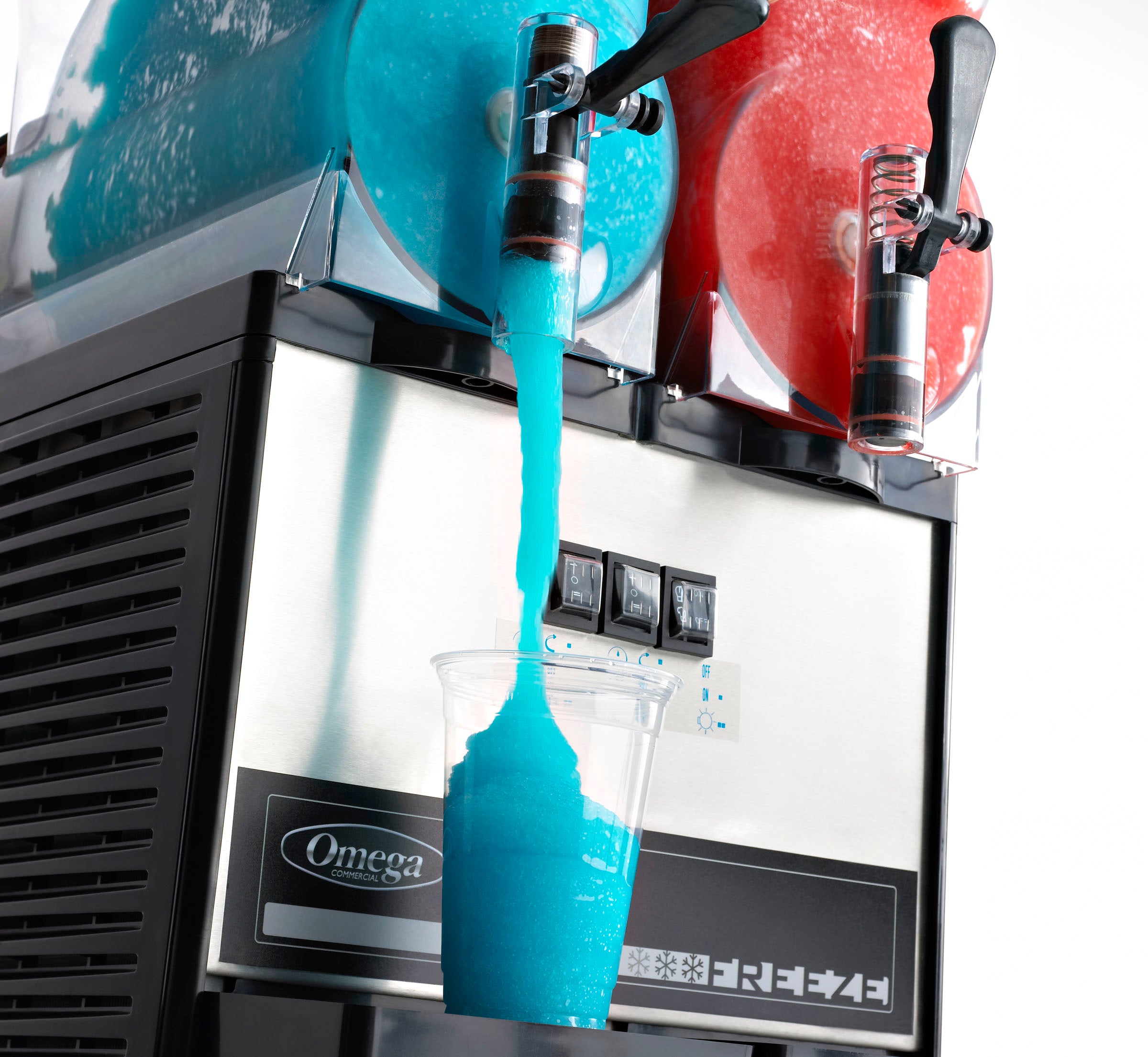 Omega Frozen Double Chamber 3-Gallon Bowl Granita Machine, in Black/Stainless Steel OFS20