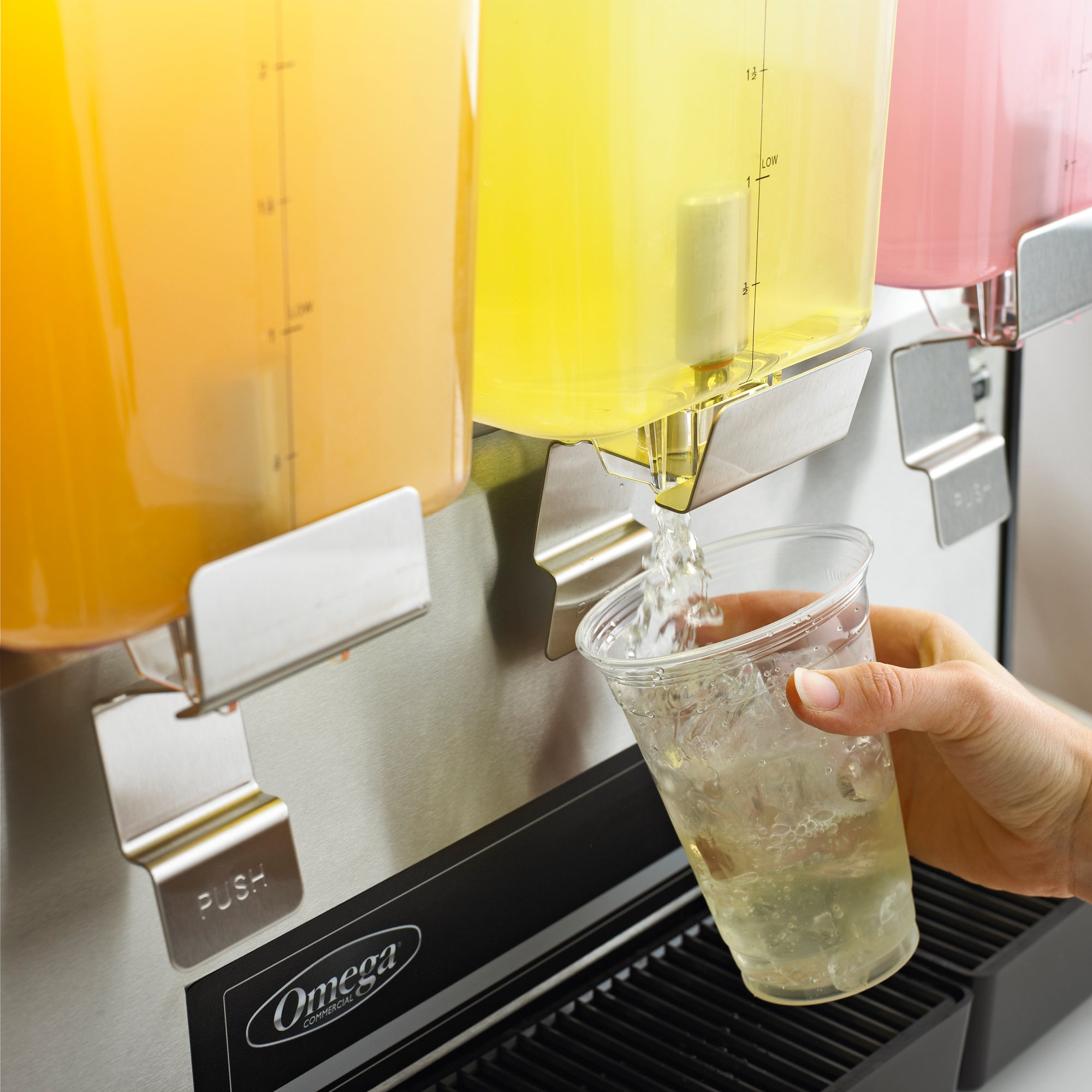 Omega Fresh Triple Chamber 3-Gallon Bowl Drink Dispenser, in Black/Stainless Steel OSD30