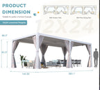 EROMMY 12x24 Adjustable Louvered Pergola with Waterproof Roof EY-WQG-205BK