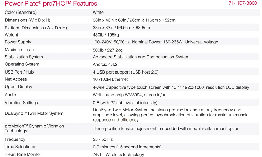 Power Plate pro7HC (Healthcare) White 71-HCA-3300