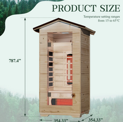 EROMMY 1 Person Outdoor Sauna with Full-spectrum Heaters SP-EY-US-JFPL050MS