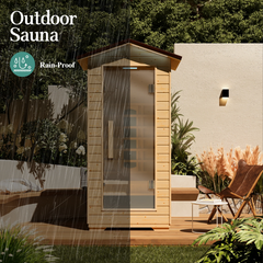 EROMMY 1 Person Outdoor Sauna with Full-spectrum Heaters SP-EY-US-JFPL050MS