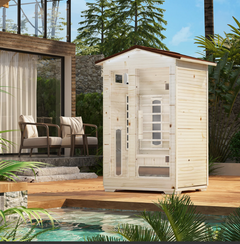 EROMMY 2 Person Outdoor Sauna with Full-spectrum Heaters SP-EY-US-JFPL051MS