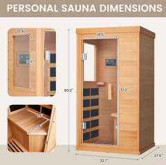 EROMMY Mini Infrared Sauna for Home or Gym SP-EY-US-JFPL053MS