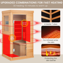 EROMMY Mini Infrared Sauna for Home or Gym SP-EY-US-JFPL053MS