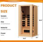EROMMY Small Infrared Sauna for Home or Gym SP-EY-US-JFPL054MS