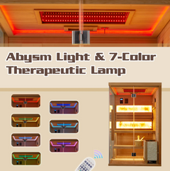 EROMMY Steam Sauna 2-3 Person with Abysm Light, 7-Color Therapeutic Lamp SP-EY-US-JFPL055MS