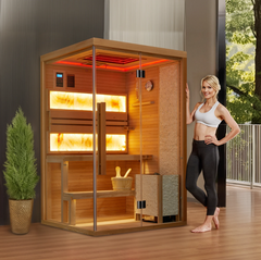 EROMMY Steam Sauna 2-3 Person with Abysm Light, 7-Color Therapeutic Lamp SP-EY-US-JFPL055MS