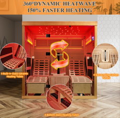 EROMMY Infrared Sauna 2 Person with Comfortable Sauna Chair SP-EY-US-JFPL064MS