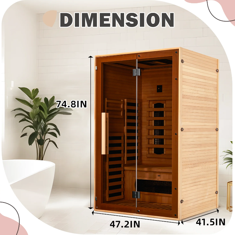 EROMMY Infrared Sauna 2 Person with Versatile Infrared Heating Panels SP-EY-US-JFPL065MS