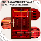 EROMMY Infrared Sauna 2 Person with Versatile Infrared Heating Panels SP-EY-US-JFPL065MS