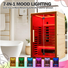 EROMMY Infrared Sauna 2 Person with Versatile Infrared Heating Panels