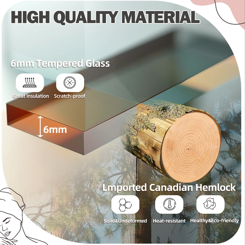 EROMMY Infrared Sauna 2 Person with Versatile Infrared Heating Panels SP-EY-US-JFPL065MS