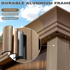 EROMMY 12X14 Florida Sunroom for Backyard Greenhouse with Sliding Door – Brown SP-EY-US-WQG055