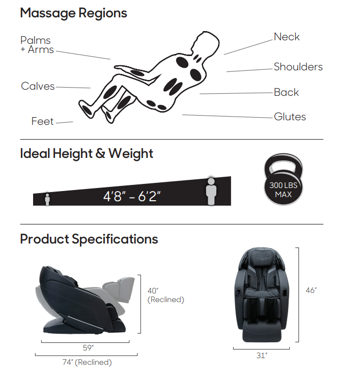Sharper Image Axis 4D Massage Chair 1Z1001116