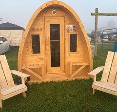 True North Large Pod Outdoor Sauna 9 ft. Pine Wood or White Cedar LP27060