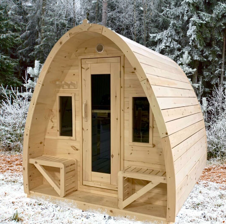 True North Tiny Pod Outdoor Sauna 9 ft. Red Cedar Wood P27060R