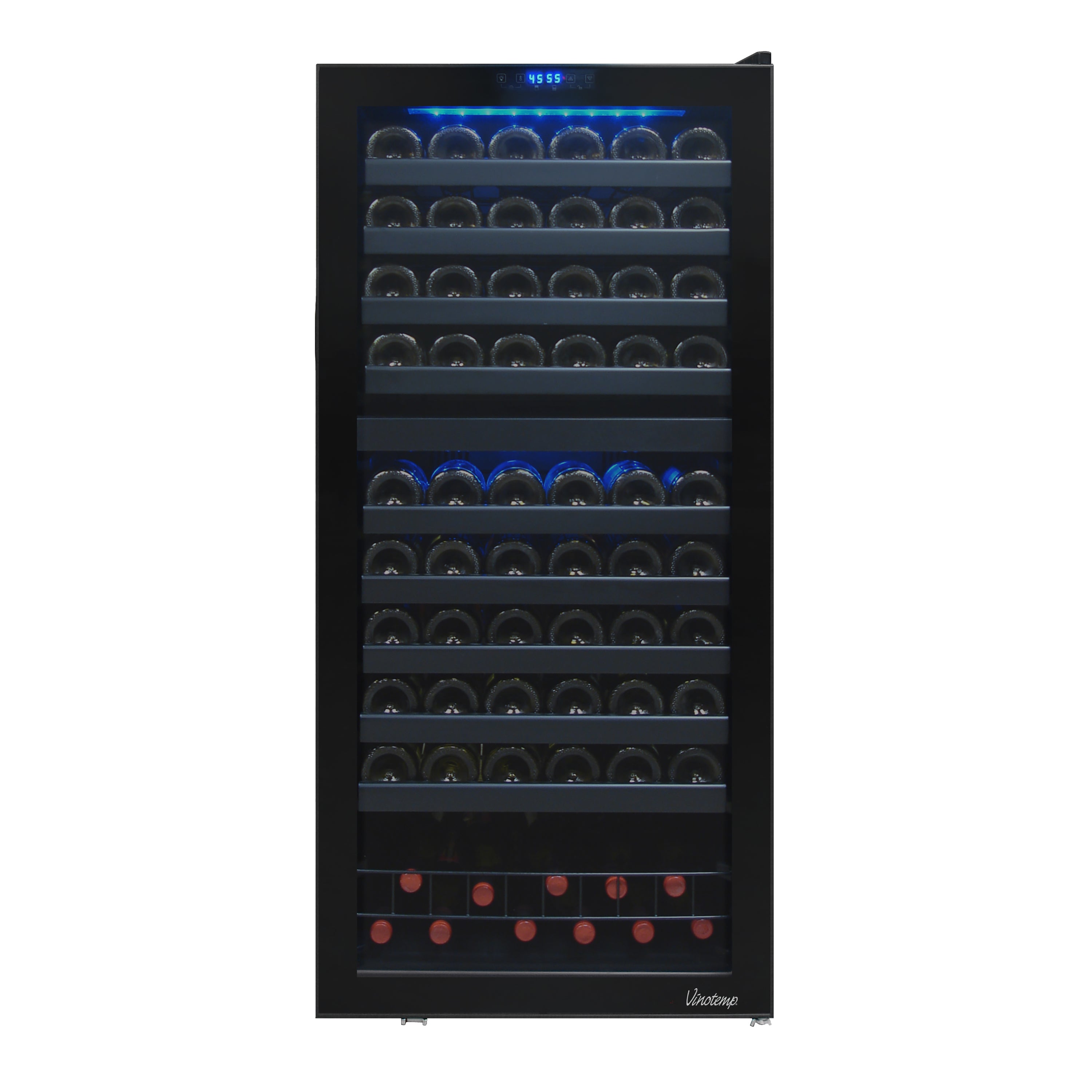 Vinotemp Butler Series Dual-Zone Wine Cooler, 110 Bottle Capacity, in Black VT-122TS-2Z