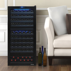 Vinotemp Butler Series Dual-Zone Wine Cooler, 110 Bottle Capacity, in Black VT-122TS-2Z