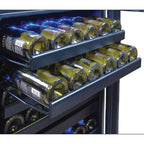 Vinotemp Butler Series Dual-Zone Wine Cooler, 110 Bottle Capacity, in Black VT-122TS-2Z