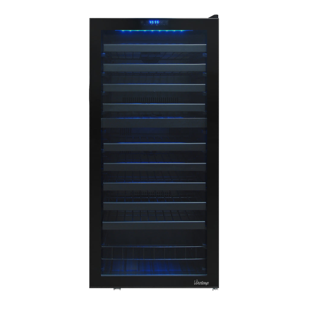 Vinotemp Butler Series Dual-Zone Wine Cooler, 110 Bottle Capacity, in Black VT-122TS-2Z