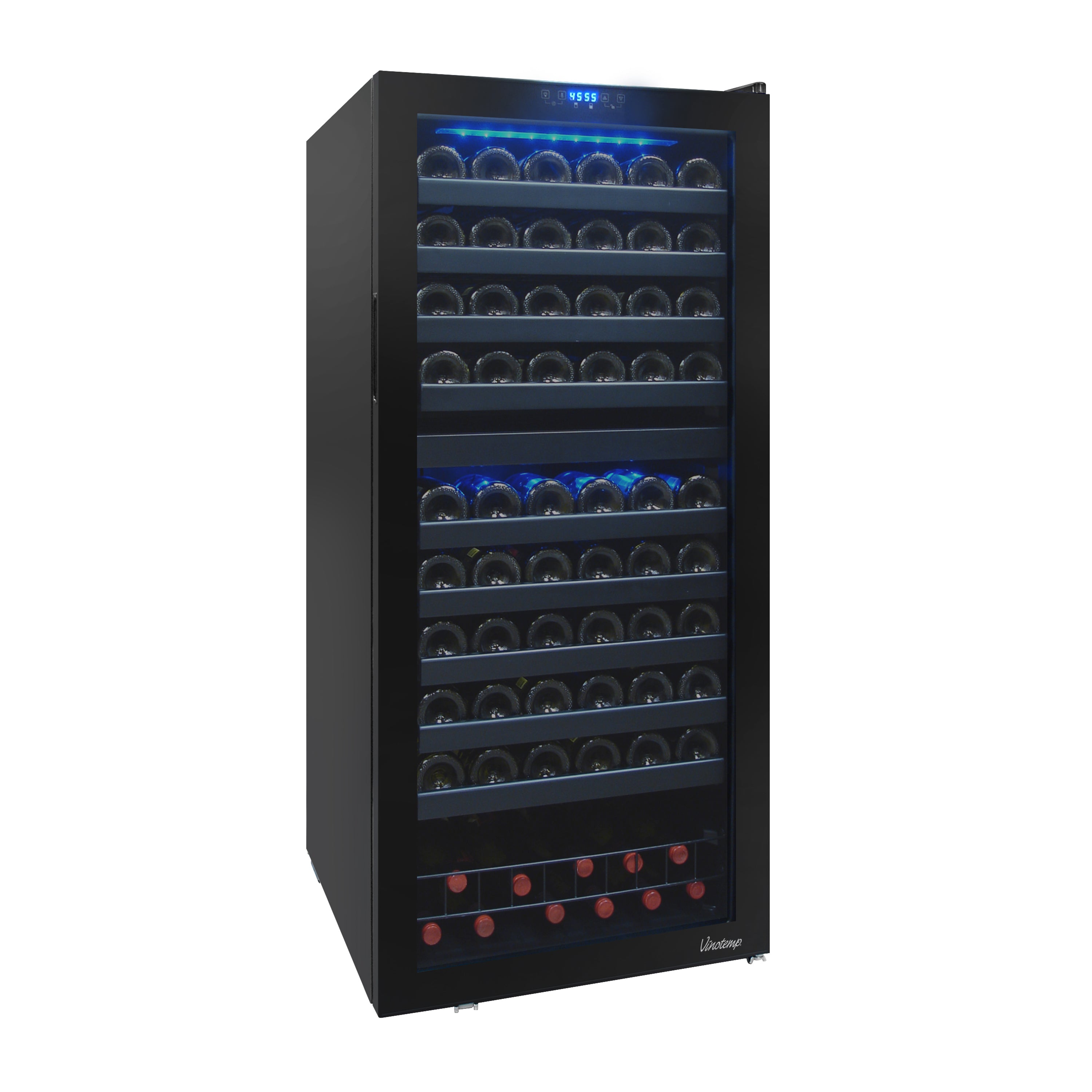 Vinotemp Butler Series Dual-Zone Wine Cooler, 110 Bottle Capacity, in Black VT-122TS-2Z