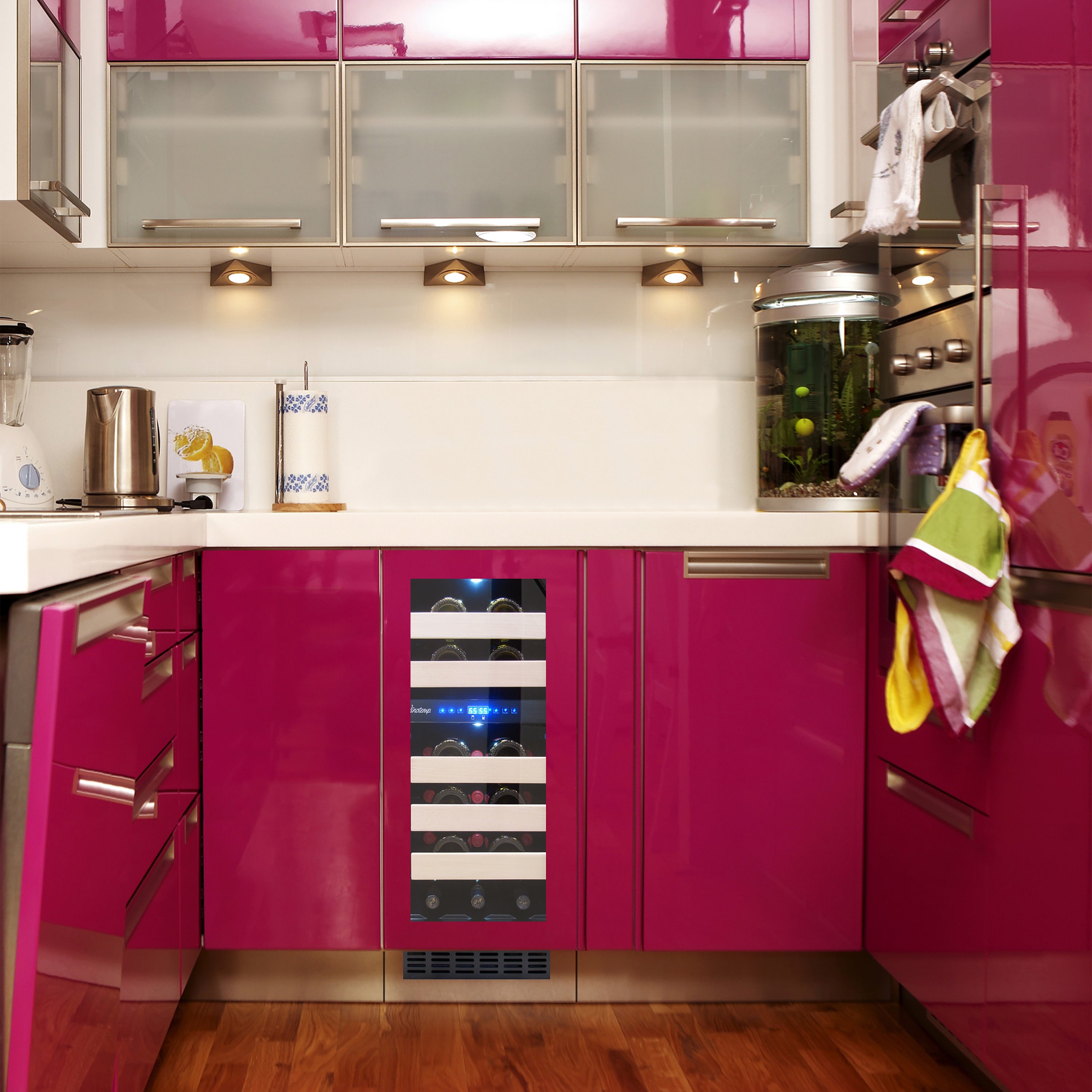 Vinotemp Private Reserve Series Panel Ready Dual-Zone 15" Wine Cooler, 28 Bottle Capacity, in Black VT-15PR28