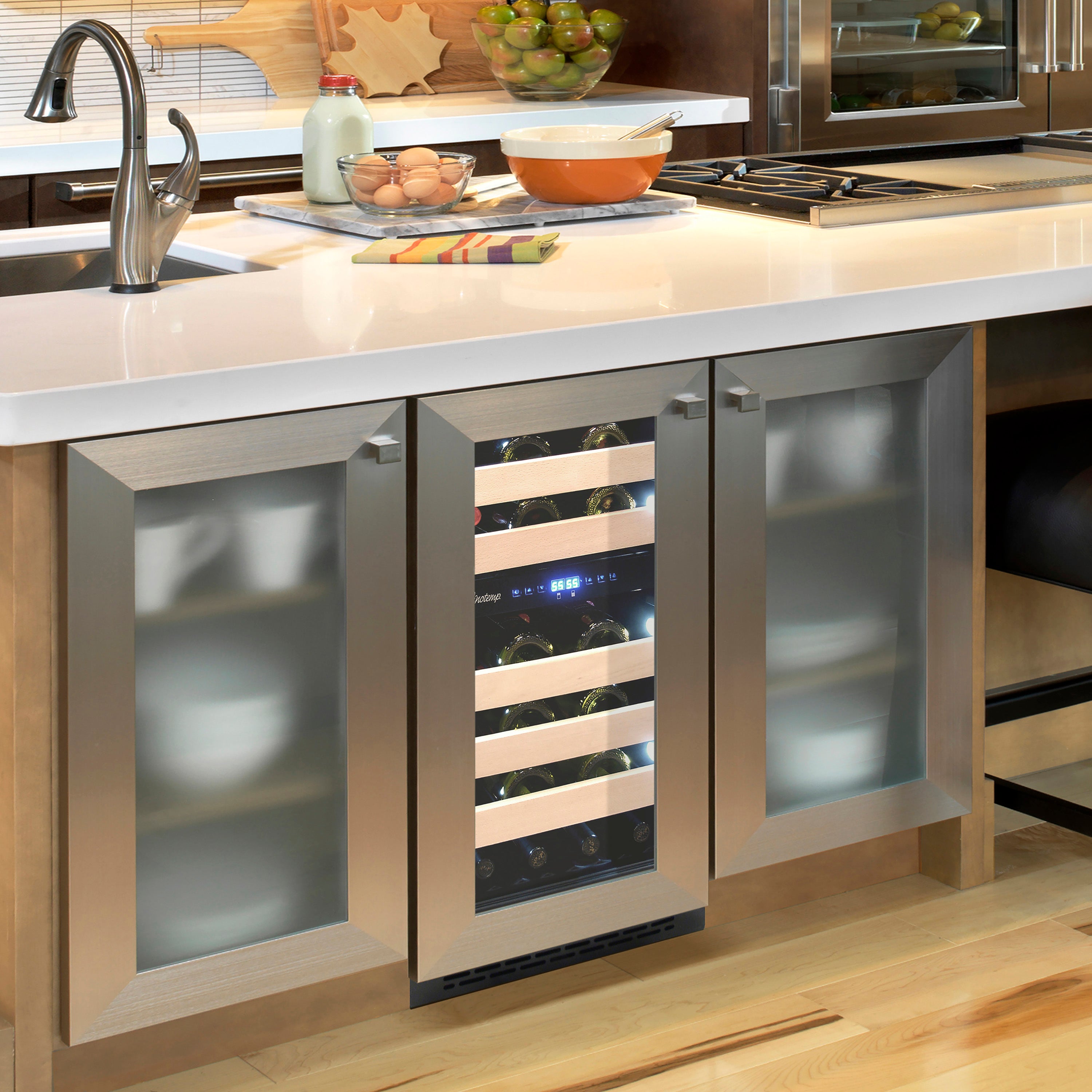 Vinotemp Private Reserve Series Panel Ready Dual-Zone 18" Wine Cooler, 32 Bottle Capacity, in Black VT-18PR28