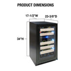 Vinotemp Private Reserve Series Panel Ready Dual-Zone 18" Wine Cooler, 32 Bottle Capacity, in Black VT-18PR28