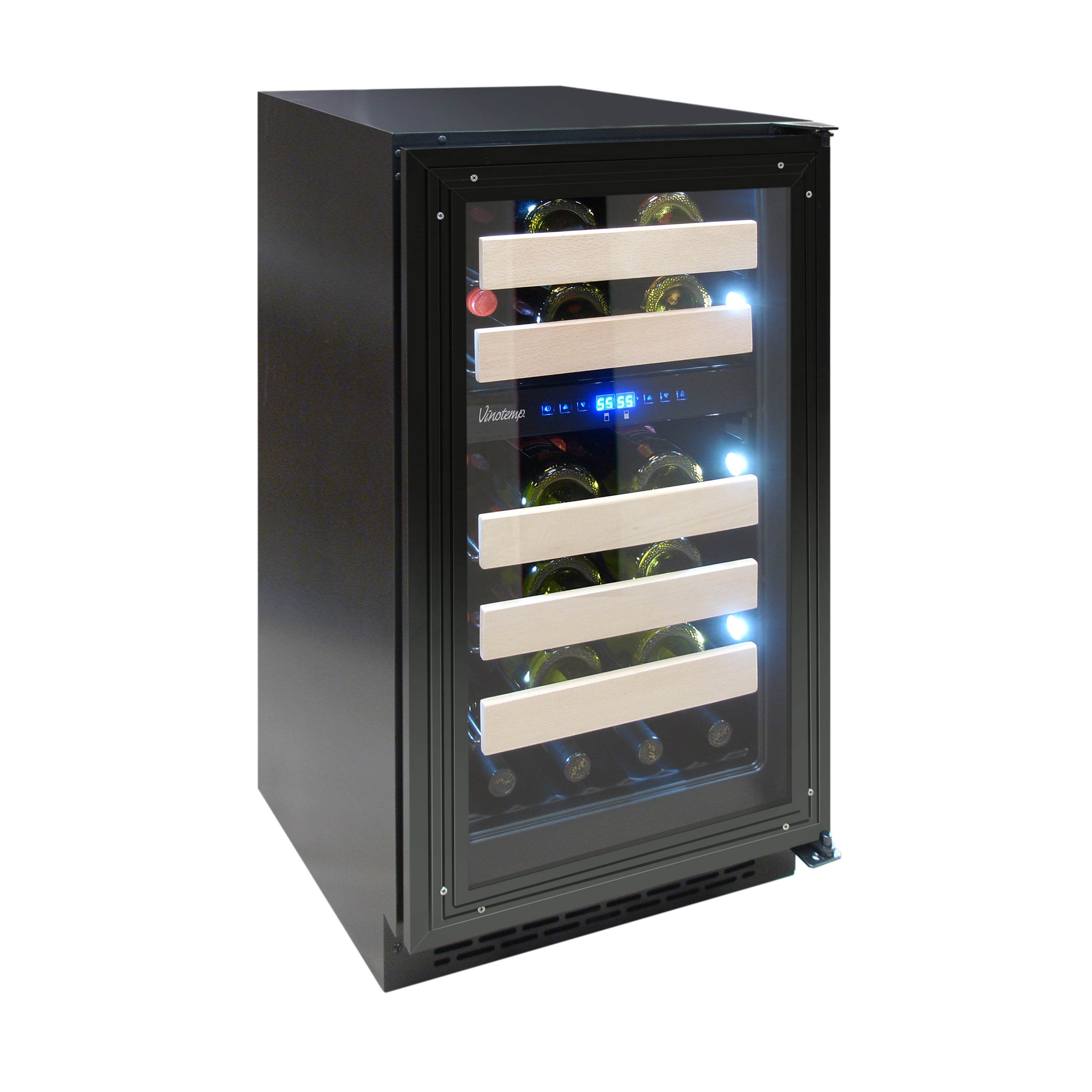 Vinotemp Private Reserve Series Panel Ready Dual-Zone 18" Wine Cooler, 32 Bottle Capacity, in Black VT-18PR28
