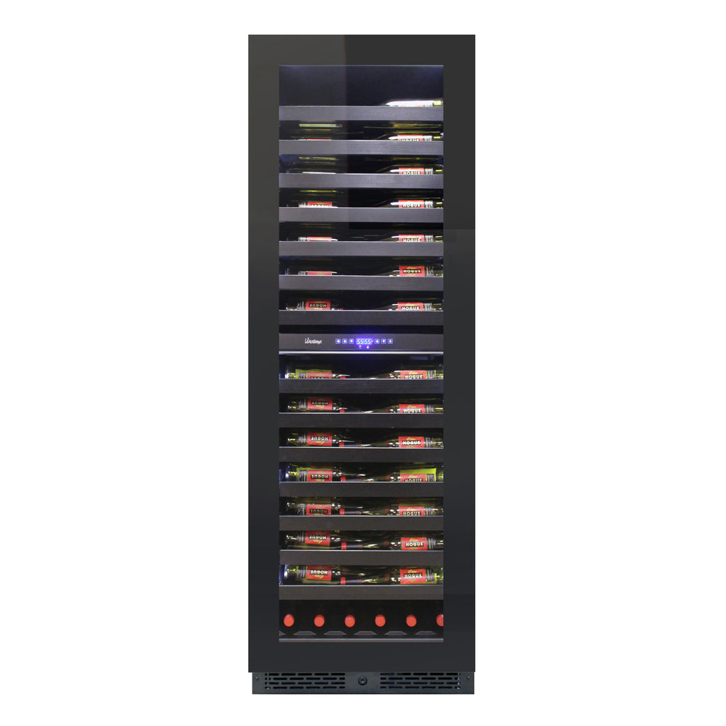 Vinotemp Private Reserve Series Panel Ready Dual-Zone 24" Wine Cooler, 126 Bottle Capacity, in Black  VT-24PR125
