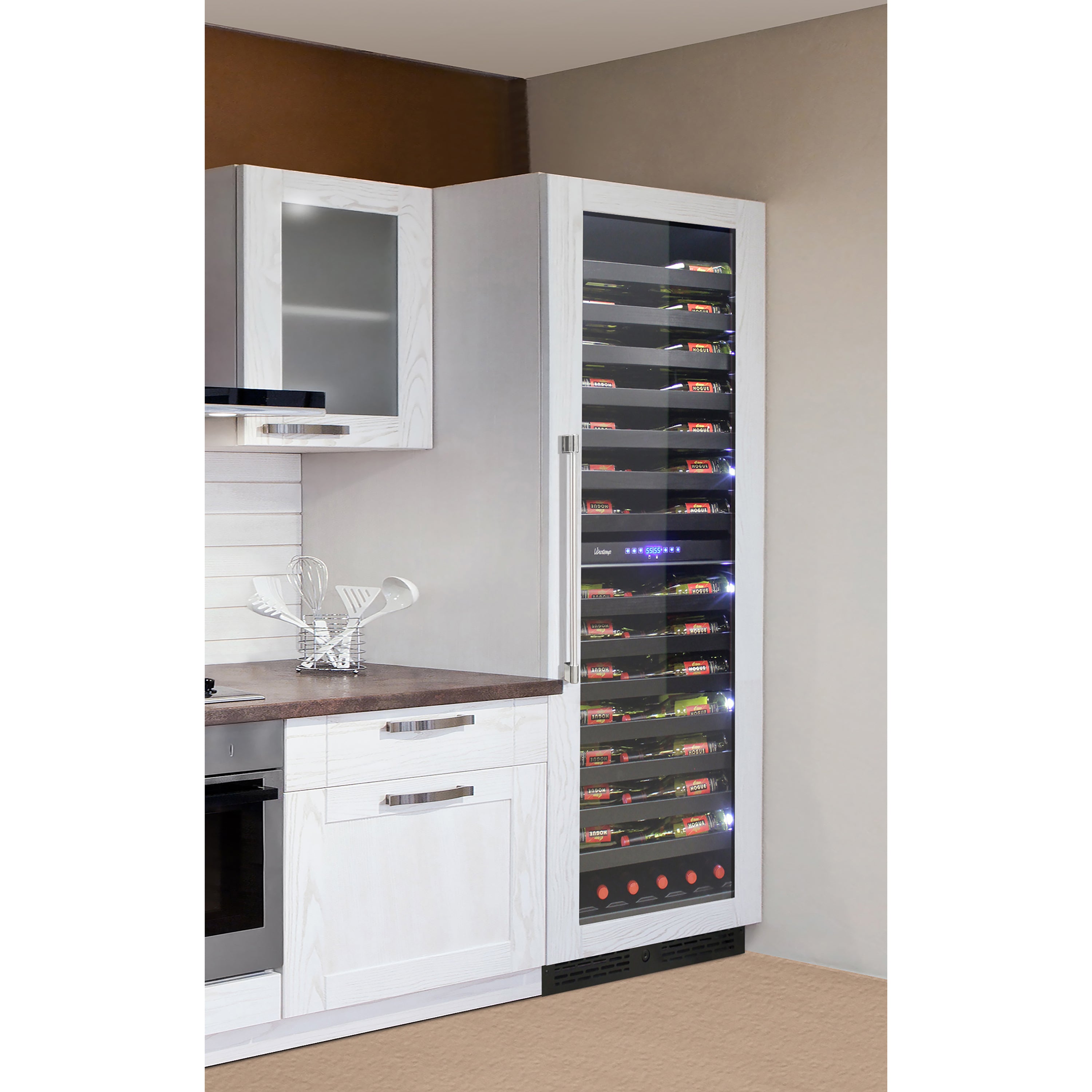 Vinotemp Private Reserve Series Panel Ready Dual-Zone 24" Wine Cooler, 126 Bottle Capacity, in Black  VT-24PR125