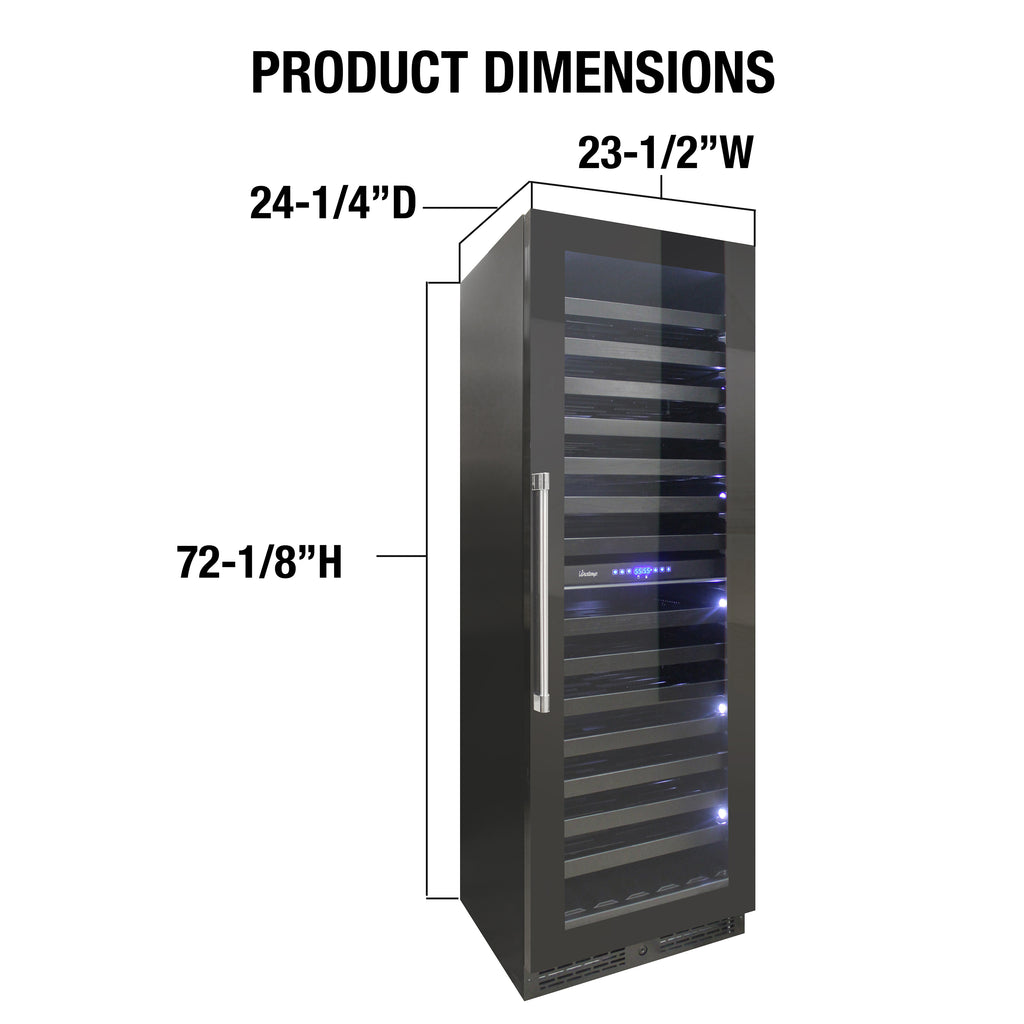Vinotemp Private Reserve Series Panel Ready Dual-Zone 24" Wine Cooler, 126 Bottle Capacity, in Black  VT-24PR125