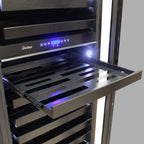Vinotemp Private Reserve Series Panel Ready Dual-Zone 24" Wine Cooler, 126 Bottle Capacity, in Black  VT-24PR125