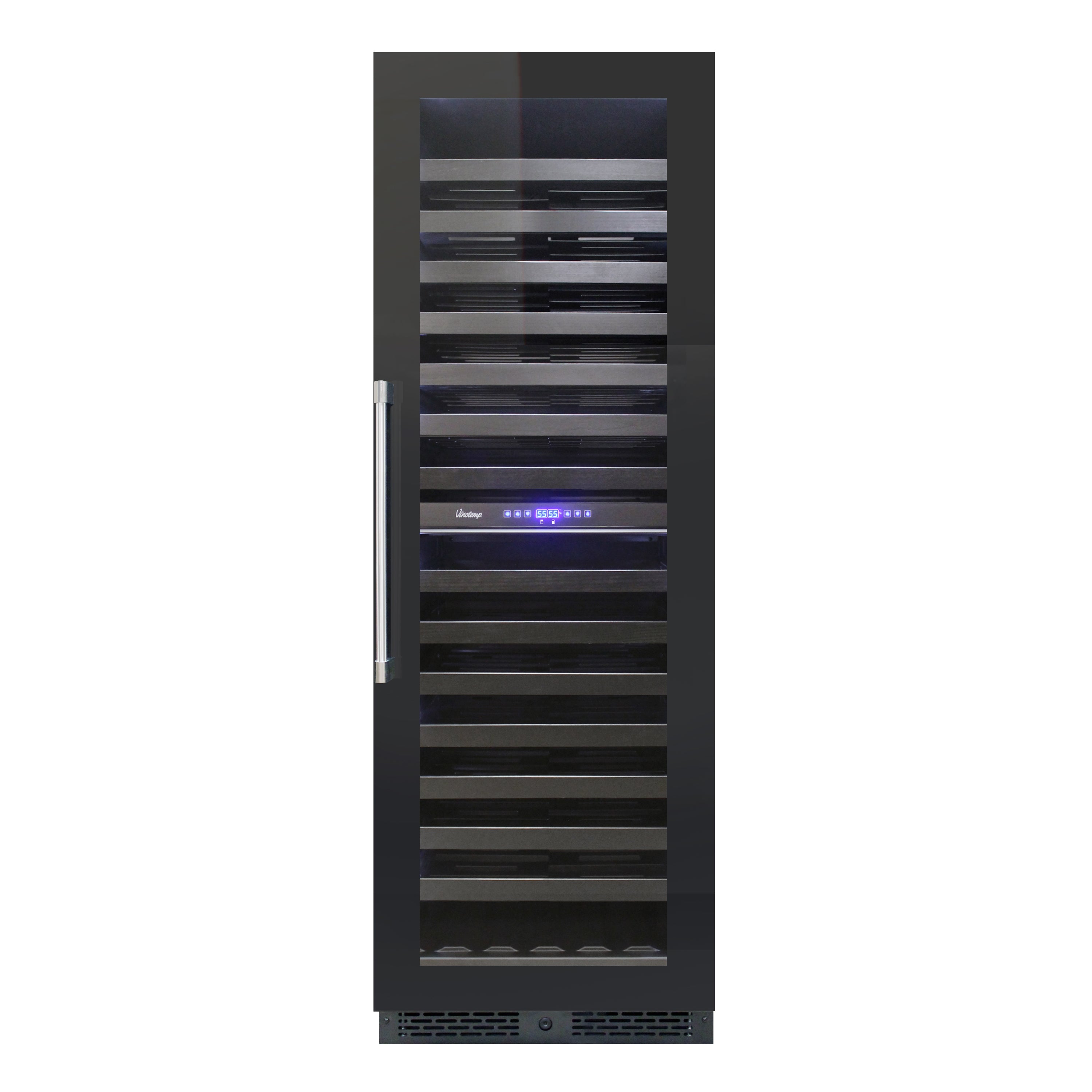 Vinotemp Private Reserve Series Panel Ready Dual-Zone 24" Wine Cooler, 126 Bottle Capacity, in Black  VT-24PR125