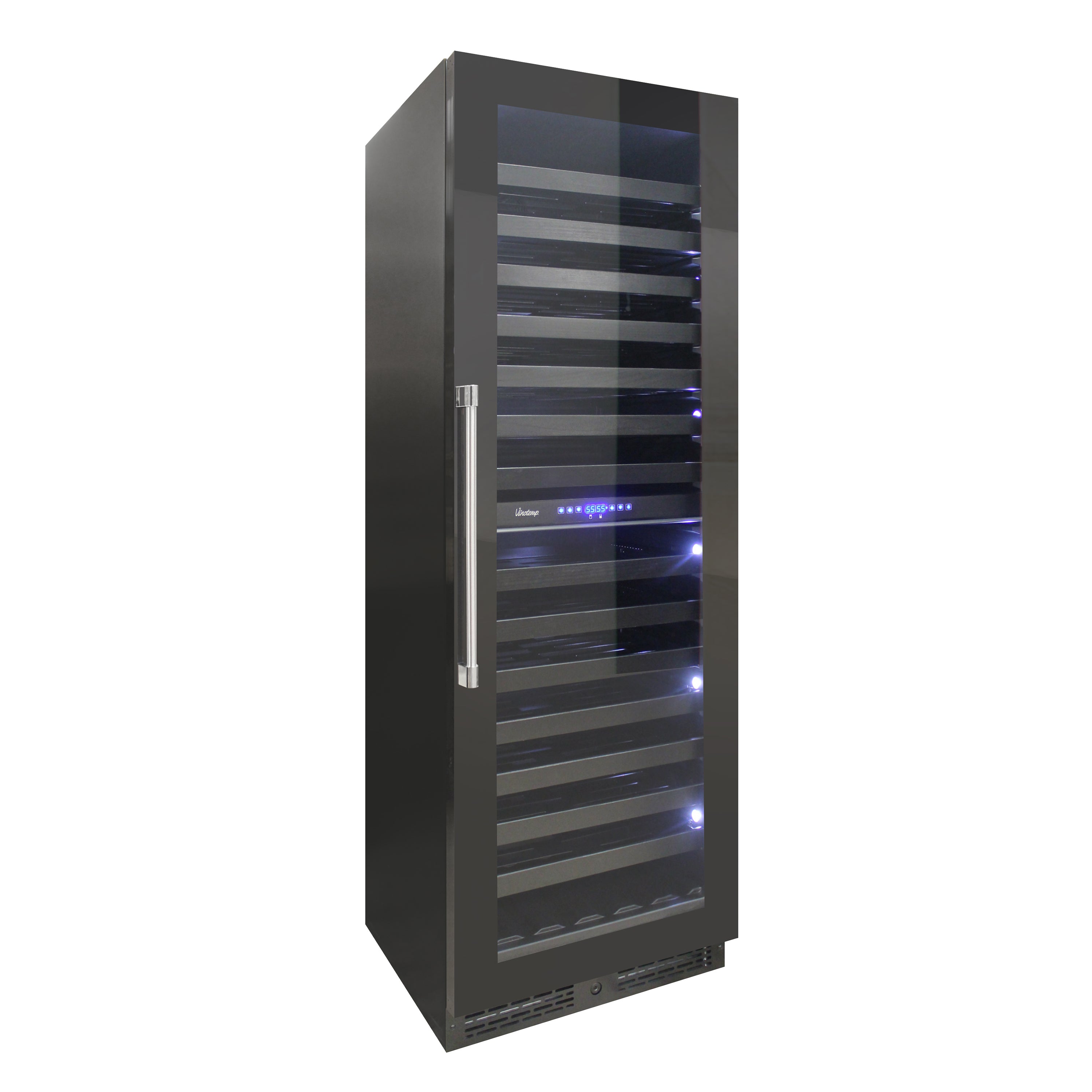 Vinotemp Private Reserve Series Panel Ready Dual-Zone 24" Wine Cooler, 126 Bottle Capacity, in Black  VT-24PR125