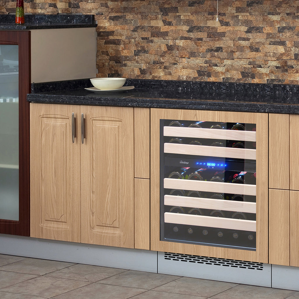 Vinotemp Private Reserve Series Panel Ready Dual-Zone 24" Wine Cooler, 46 Bottle Capacity, in Black VT-24PR46