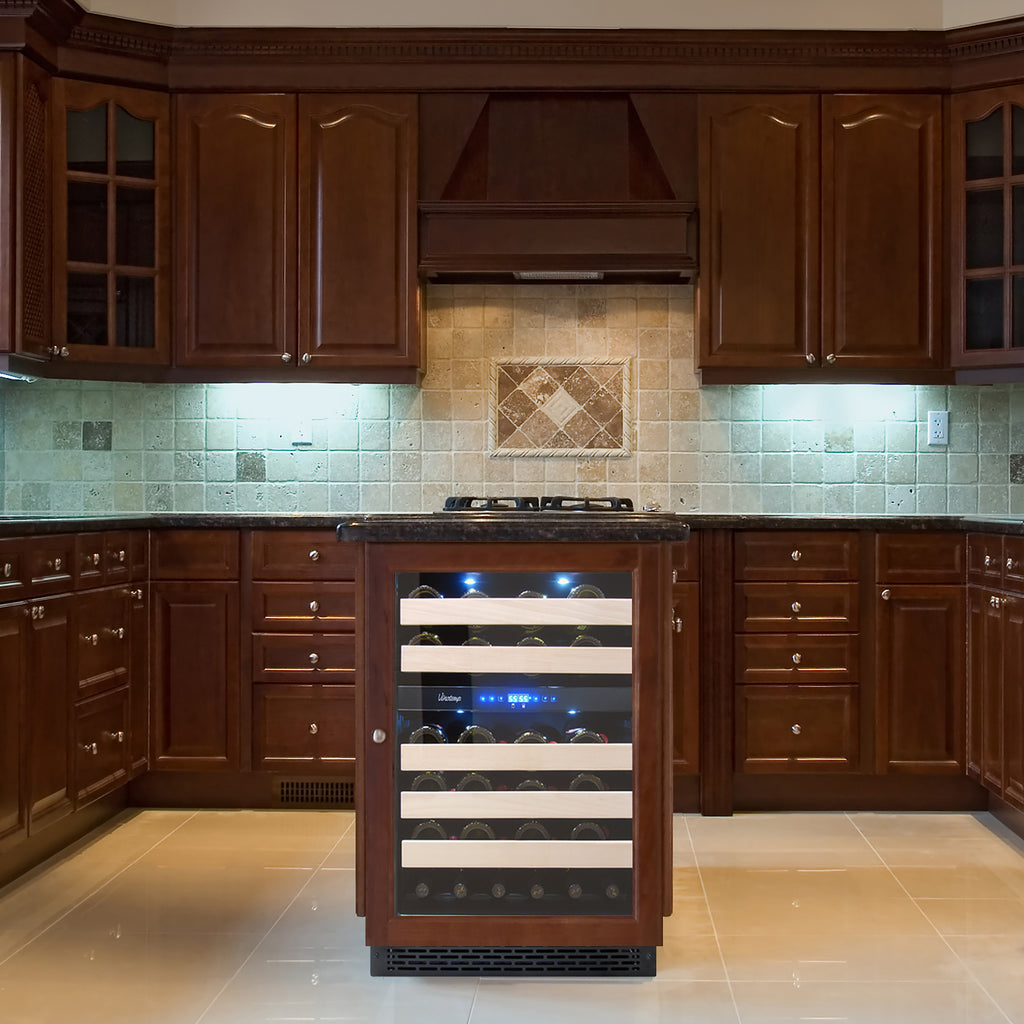 Vinotemp Private Reserve Series Panel Ready Dual-Zone 24" Wine Cooler, 46 Bottle Capacity, in Black VT-24PR46