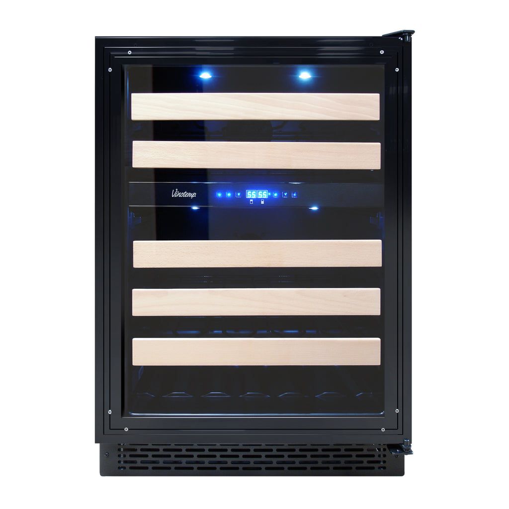 Vinotemp Private Reserve Series Panel Ready Dual-Zone 24" Wine Cooler, 46 Bottle Capacity, in Black VT-24PR46