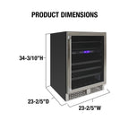 Vinotemp 24" Outdoor Dual-Zone Wine and Beverage Cooler, 30 Bottle and 84 12 oz Can Capacity, in Stainless Steel VT-OUTDR24GD