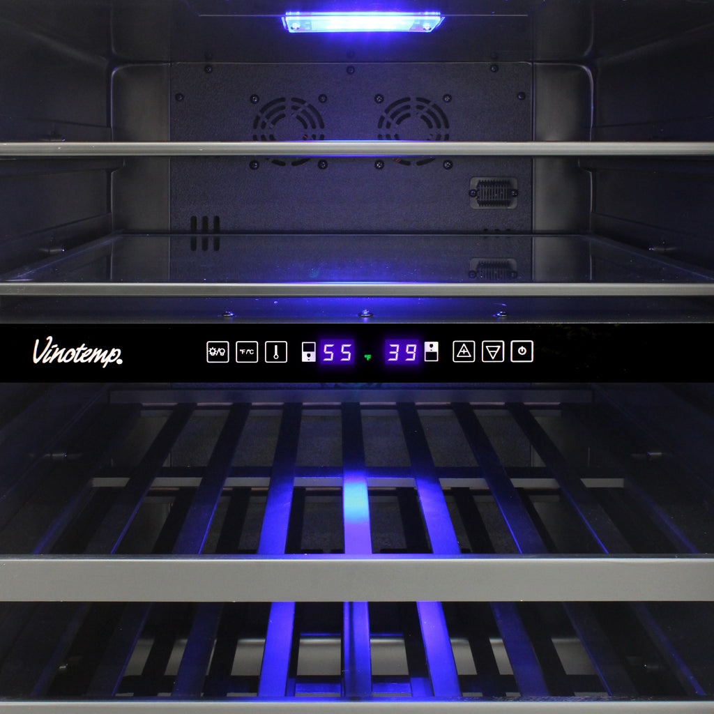 Vinotemp 24" Outdoor Dual-Zone Wine and Beverage Cooler, 30 Bottle and 84 12 oz Can Capacity, in Stainless Steel VT-OUTDR24GD